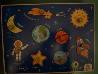 Puzzle infantil de madera espacio