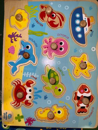 Puzzle madera animales marinos