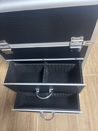 Maletín Maquillaje Profesional Negro/Plata