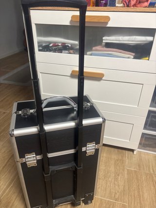 Maletín Maquillaje Profesional Negro/Plata