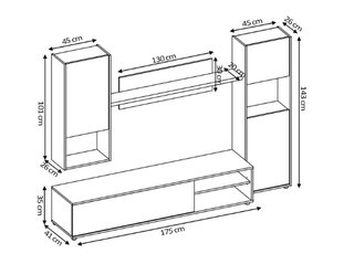 Mueble TV modular madera y blanco - Envio Gratis