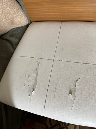 Juego de 4 sillas de comedor de madera y piel sint