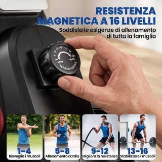 Vogatore, 16 livelli resistenza magnetica, binario