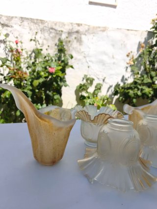 Lote 5 tulipas lámparas cristal
