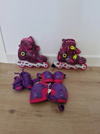 Patines en línea niña talla 34-36 + protectores