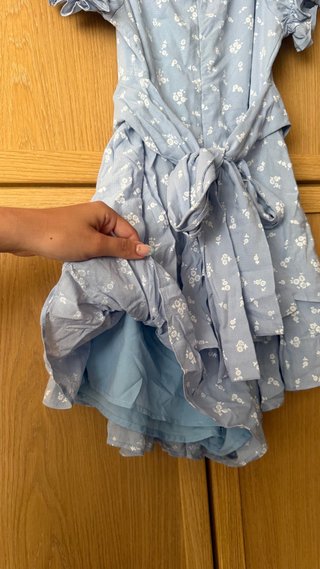 Vestido volantes flores azul
