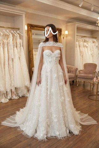 Vestido Novia Alta Costura + Capa