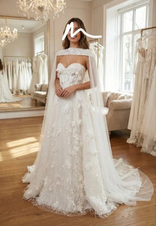 Vestido Novia Alta Costura + Capa
