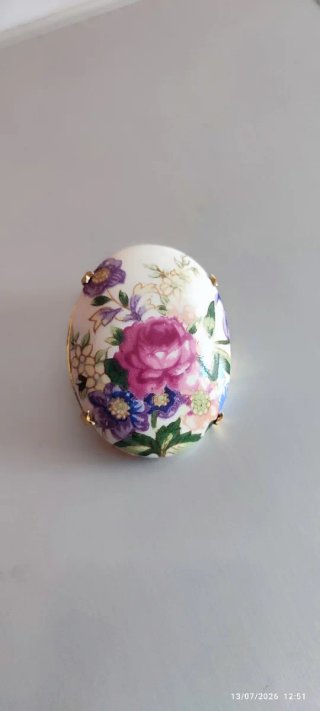 Broche Vintage Porcelana Flores Multicolor