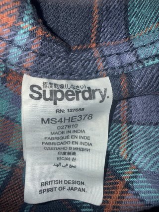Camisa Superdry cuadros gruesa Talla L