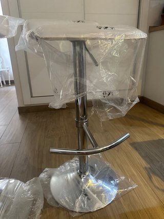 2 Taburetes Cocina Blancos Ajustables