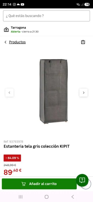 2 Scaffali in Legno e Tela