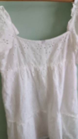 Vestido blanco bordado inglés