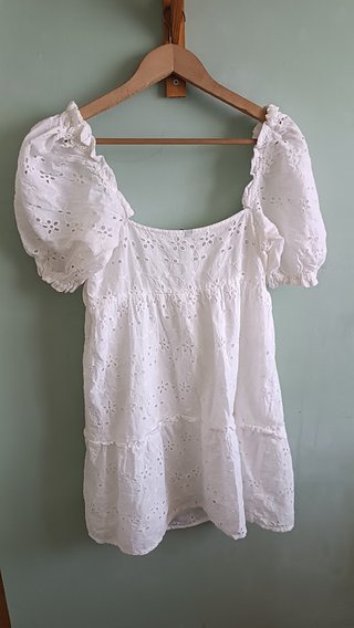 Vestido blanco bordado inglés
