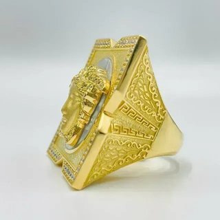 Anillo Medusa Nacar Cuadrado 18K