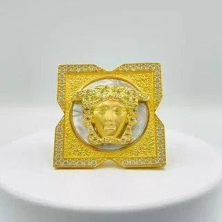 Anillo Medusa Nacar Cuadrado 18K