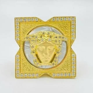 Anillo Medusa Nacar Cuadrado 18K