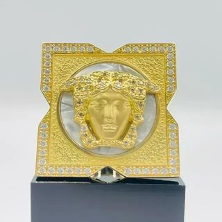 Anillo Medusa Nacar Cuadrado 18K