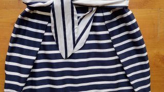 Vestido Carolina Herrera Rayas Azul Marino y Blanc