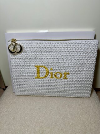 Pochette Dior bianca con logo