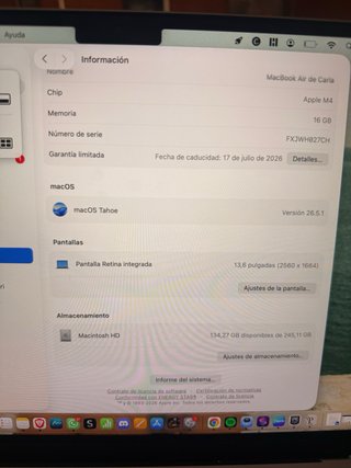 MacBook Air M4 13.6 2025 azzurro chiaro *DA VENDERE ORA*