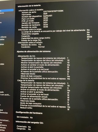 MacBook Pro 16 2019 i7 16GB 512GB (114 ciclos)