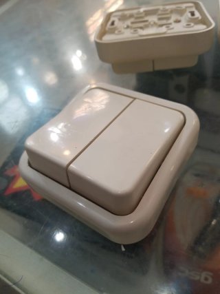 Lote 4 Mecanismo Doble Interruptor Conmutado Blanc