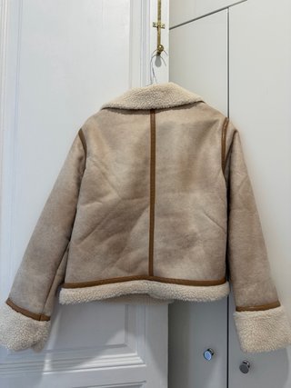 Abrigo borrego beige y marrón