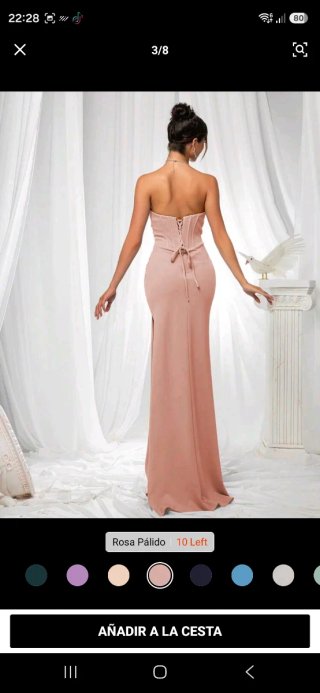 Vestido rosa palo largo palabra de honor