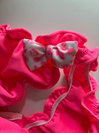 Braguita bikini niña volantes rosa