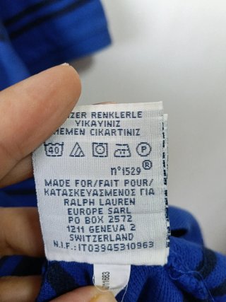 Polo Ralph Lauren Rayas Azul Talla XL