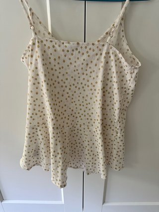 Blusa VILA tiras finas topos dorados