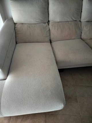 Sofá Chaise Longue Beige Tela