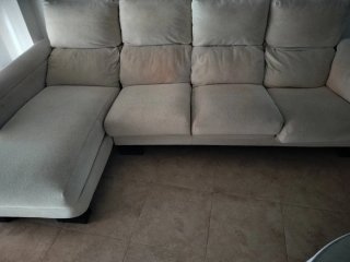 Sofá Chaise Longue Beige Tela