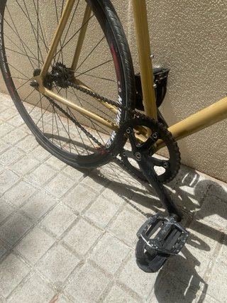 Bicicleta Fixie Color Beige/Dorado