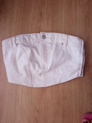 Top vaquero blanco Pull&Bear