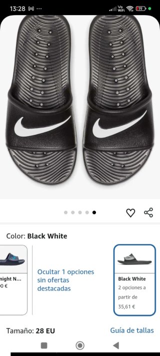 Chanclas Nike Talla 36/37 Negras
