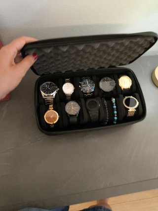 Custodia porta orologi nera e oro