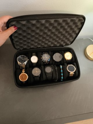 Custodia porta orologi nera e oro