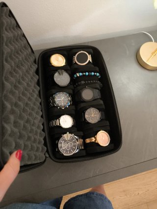 Custodia porta orologi nera e oro
