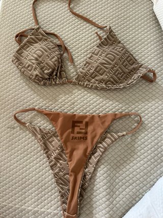 Bikini Fendi Beige y Marrón