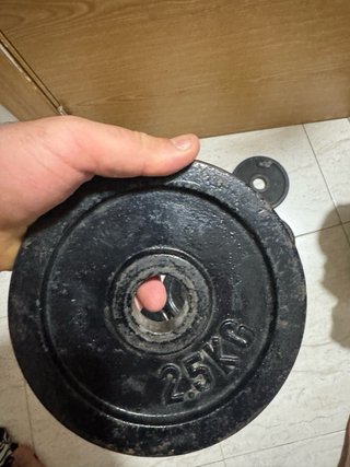Mancuernas y discos de hierro
