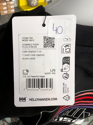 Camiseta Helly Hansen Core Graphic Hombre Negra