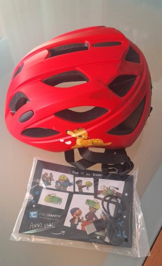 Casco Infantil Rojo con Luz LED