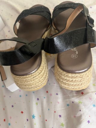 Sandalias Festissimo negras con brillos Talla 38