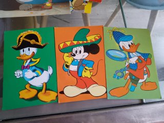 Tre cartoline vintage Walt Disney