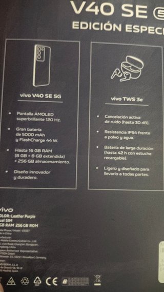 Vivo V40 SE 5G 256GB + auricolari + custodia