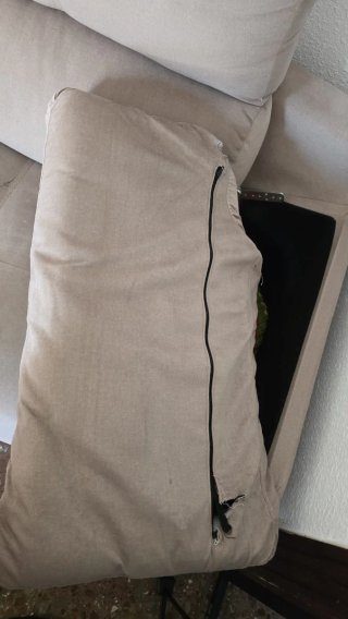 Sofá completo beige de tela