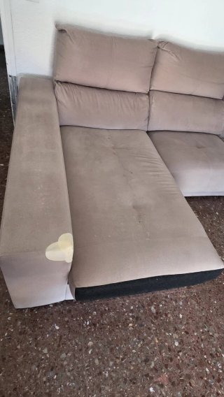 Sofá completo beige de tela