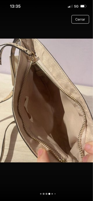 Bolso estampado serpiente beige y marrón